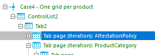 Case4 - One grid per product ControlList2 Tab page (iterationl: Attestationpolicy Tab page (iteration): ProductCategory 
